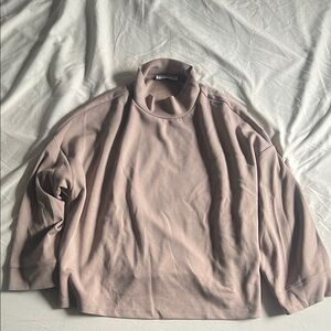 Soft Tan MNG Cowl Turtle Neck Sweater